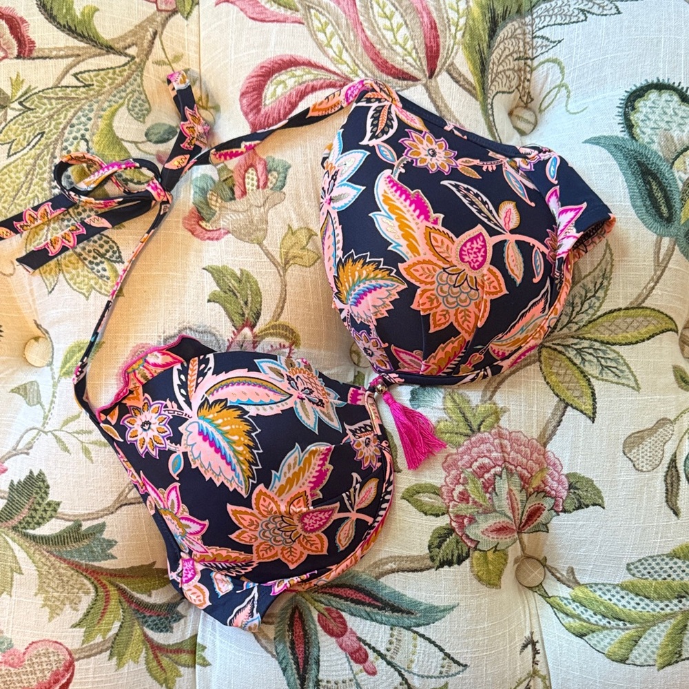 Floral Print Women's Bikini Top